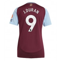 Camiseta Aston Villa Jhon Duran #9 Primera Equipación para mujer 2024-25 manga corta